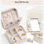 Small Travel Jewelry Box Organizer - Display Case for Girls Women Gift Rings Earrings Necklaces Storage with Mirror Milky White