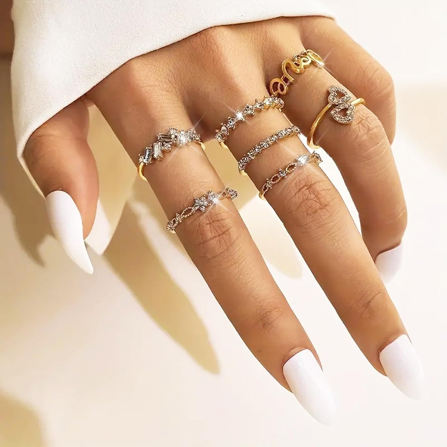 Gold Stackable Rings for Women Gifts Trendy Stuff Simple Star Moon Heart Knuckle Rings Set Boho Rings Cute Stuff Birthday Gifts Gold Rings Pack Jewelry Gift