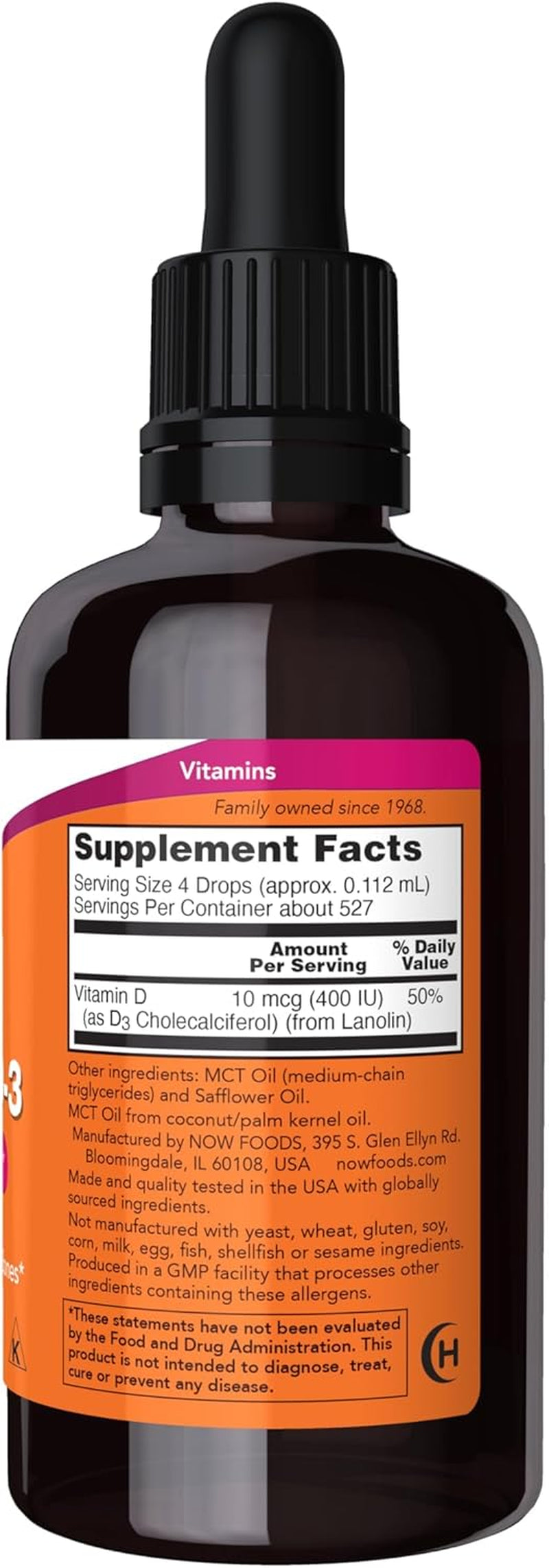 Supplements, Liquid Vitamin D-3, Strong Bones*, Structural Support*, 2-Ounce