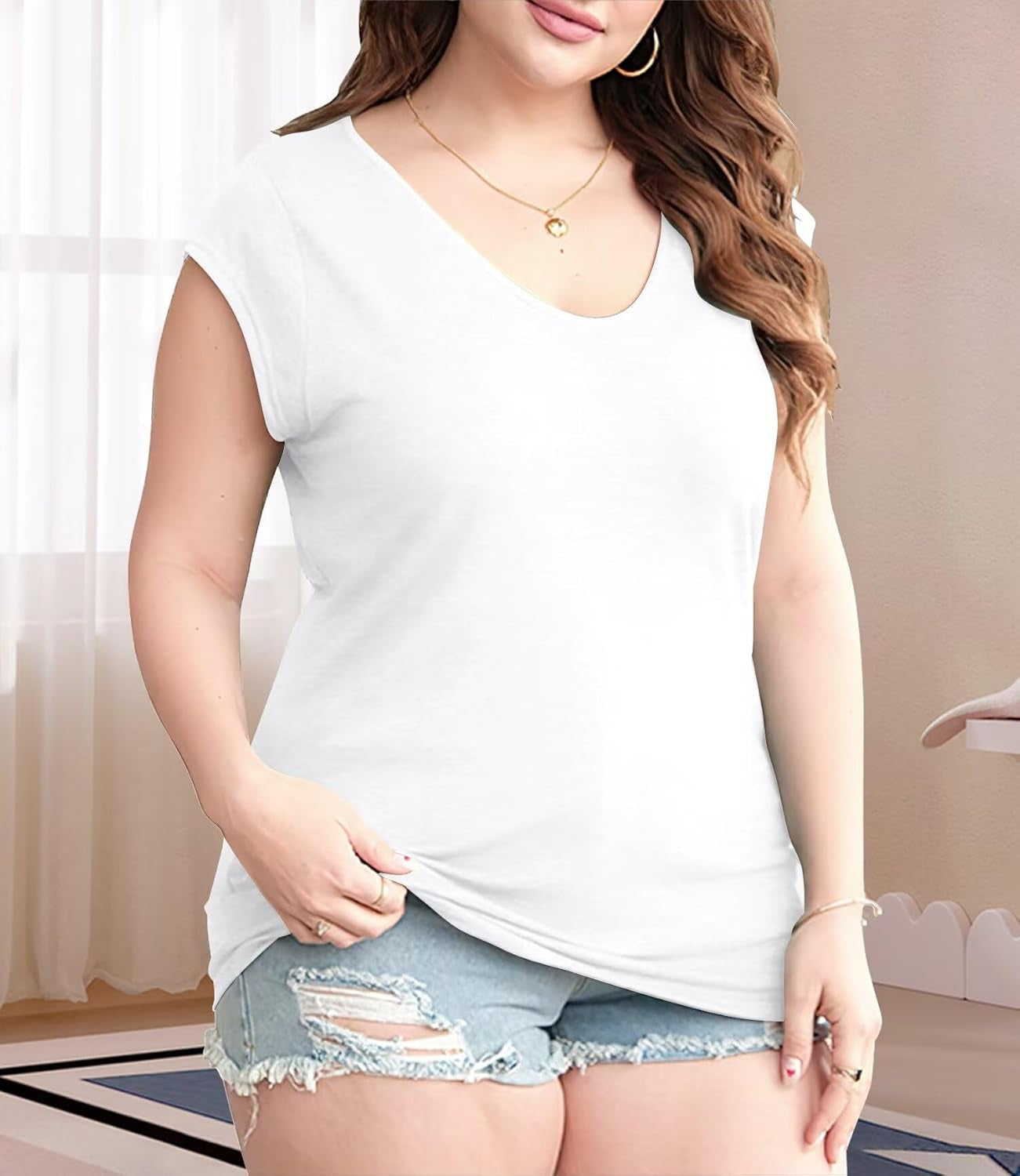 3 Pack Women'S Cap Sleeve Tank Tops U Neck Spring Summer Tops Casual Tee Shirts 2025 Beach Vacation Fashion Clothes