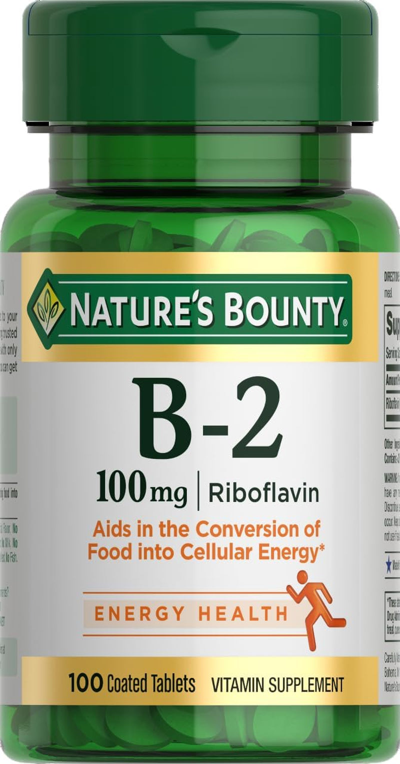 Vitamin B2 as Riboflavin Supplement, Aids Metabolism, 100Mg, 100 Count