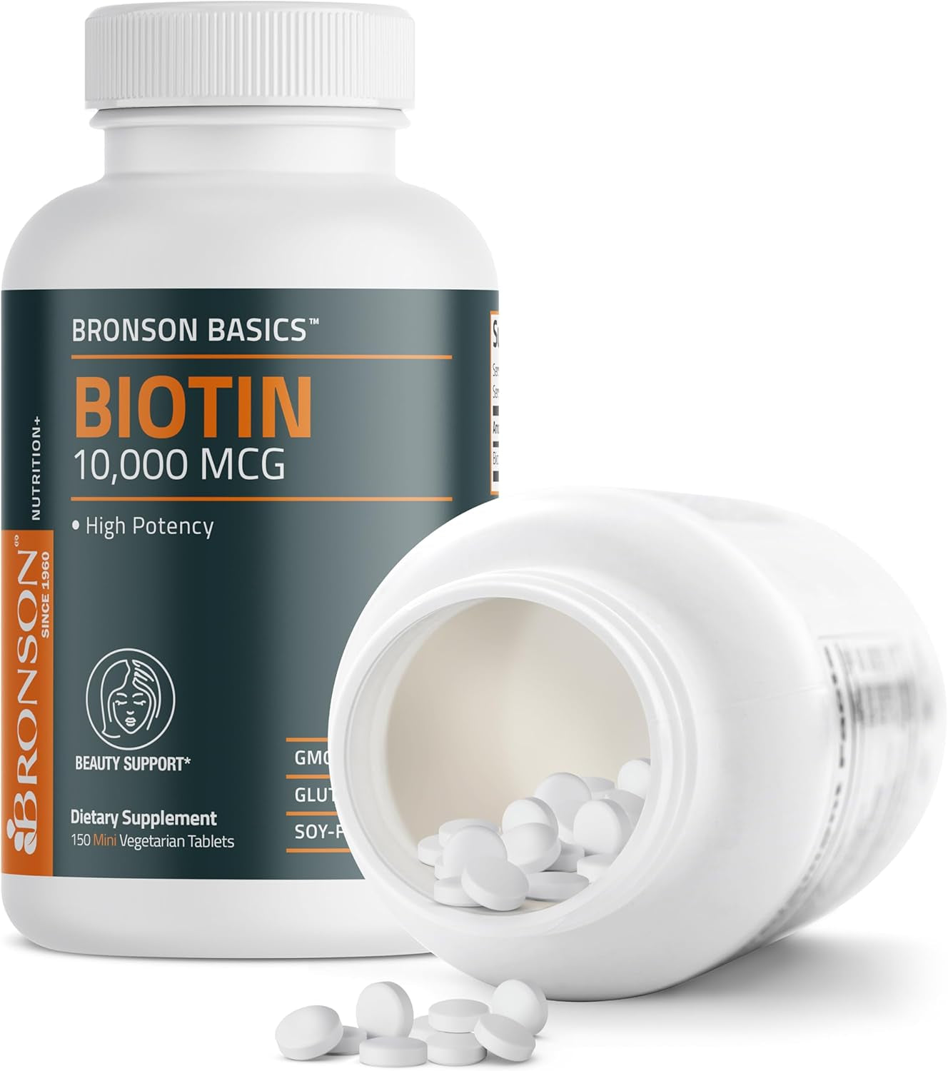 Biotin 10,000Mcg, Supports Healthy Hair, Skin and Nails, Vegetarian, Non-Gmo, 150 Tablets