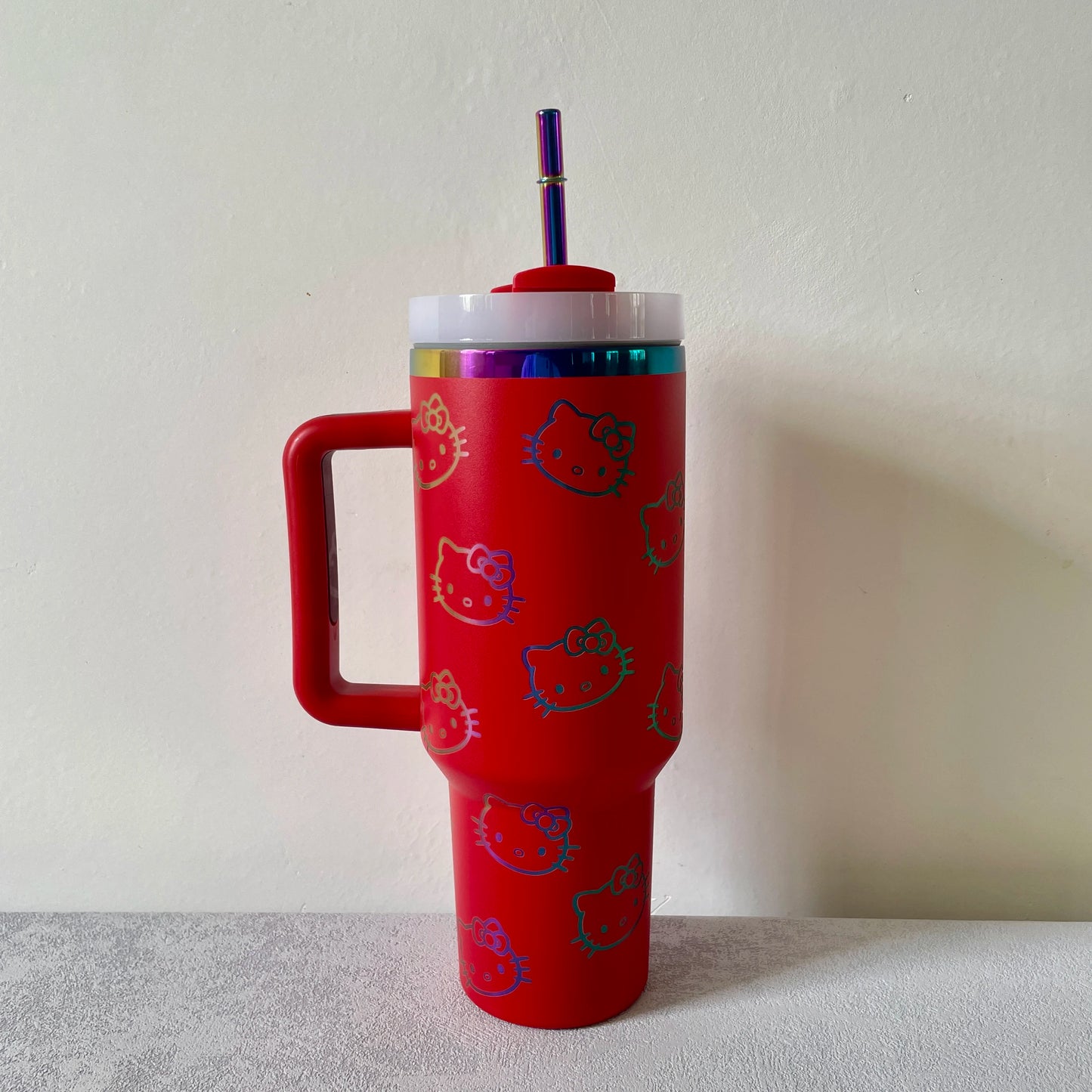 Thermal Coffee hello kitty Cup with Straw Stainless Steel Vacuum Insulated Tumbler 40oz Thermal Iced Travel Cup for Outdoor