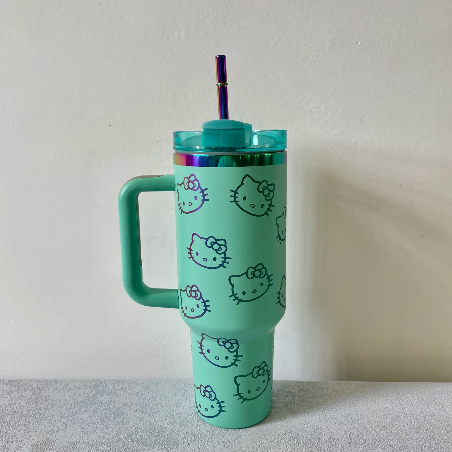 Thermal Coffee hello kitty Cup with Straw Stainless Steel Vacuum Insulated Tumbler 40oz Thermal Iced Travel Cup for Outdoor