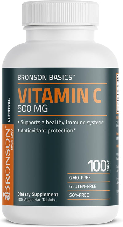 Vitamin C 500 MG Supports a Healthy Immune System & Antioxidant Protection, Non-Gmo, 100 Vegetarian Tablets