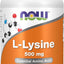 Supplements, L-Lysine (L-Lysine Monohydrochloride) 500 Mg, Amino Acid, 100 Veg Capsules