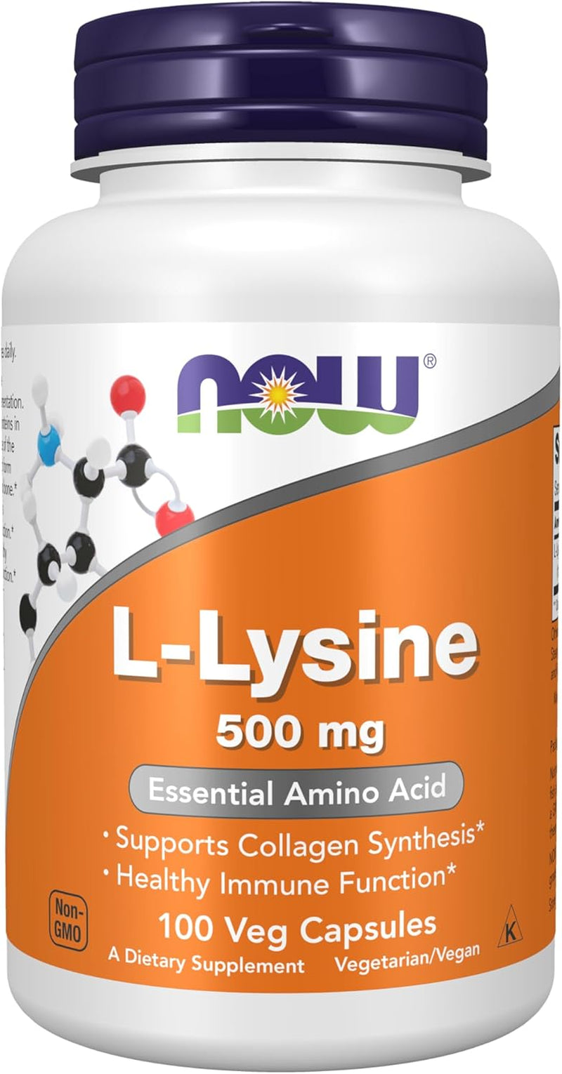 Supplements, L-Lysine (L-Lysine Monohydrochloride) 500 Mg, Amino Acid, 100 Veg Capsules