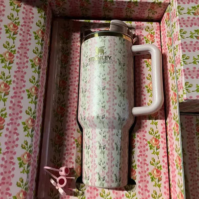 Blooming Heirloom Stanley Pink Cup LoveShackFancy 40 oz