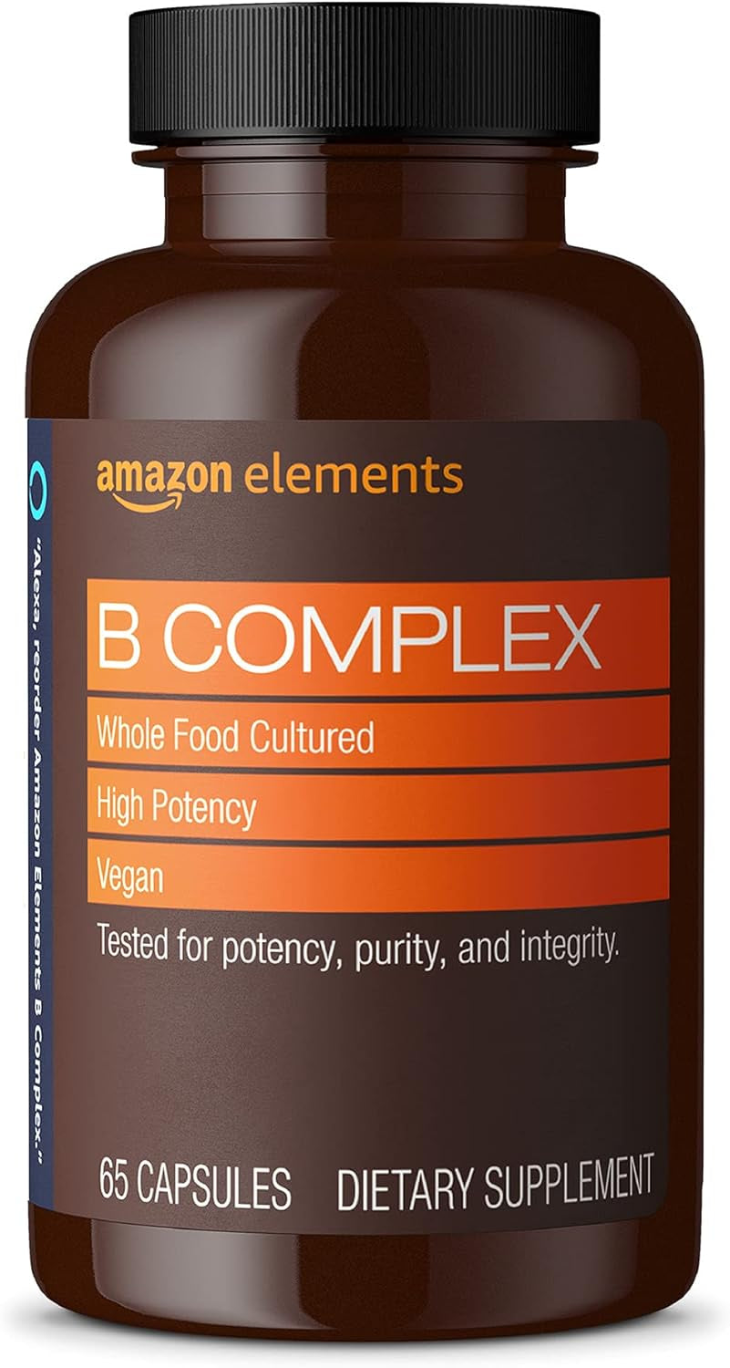 B Complex, High Potency, 83% Whole Food Cultured, Supports Immune and Normal Energy Metabolism, Vegan, 65 Capsules, 2 Month Supply (Packaging May Vary)