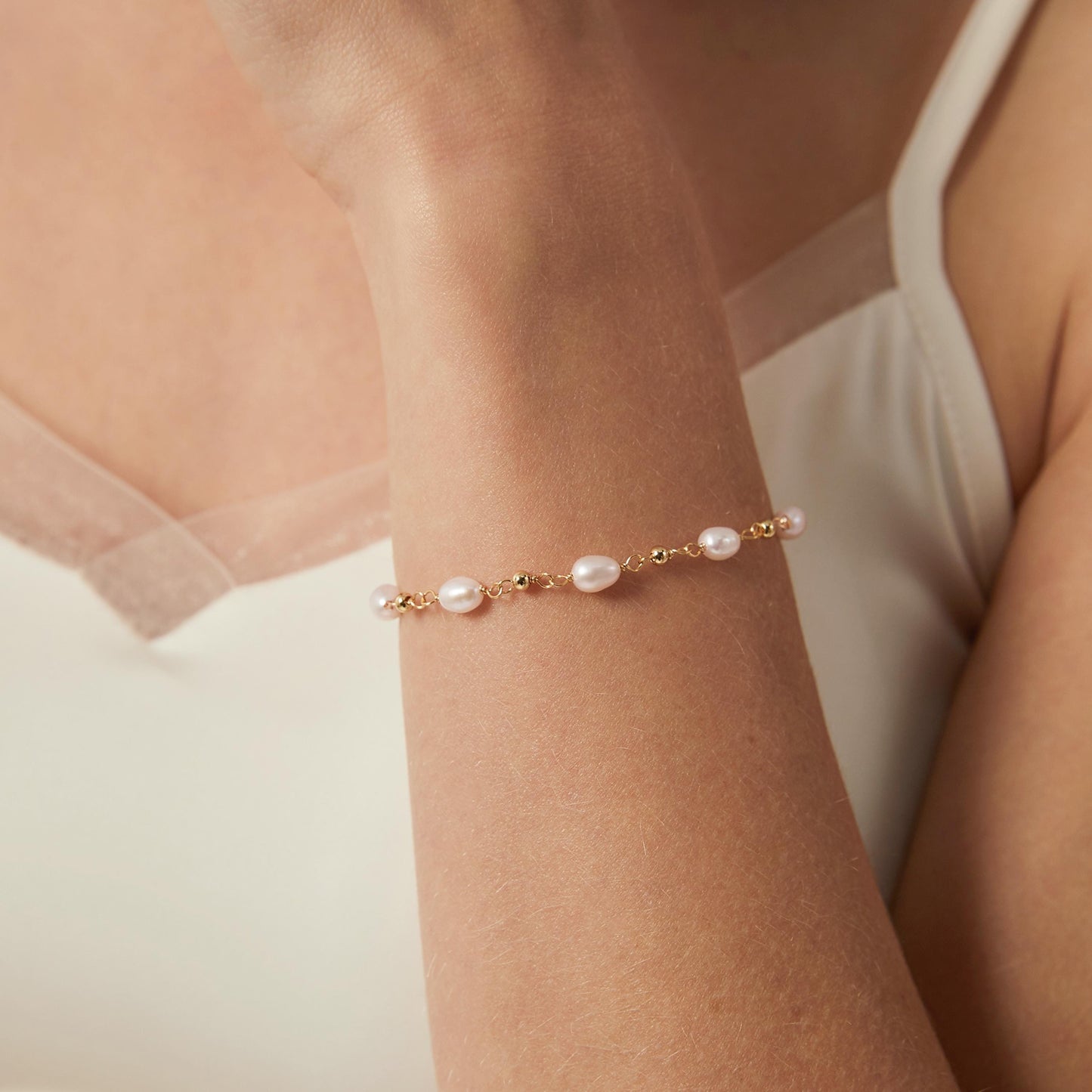 Dainty Freshwater Pearl Bracelet,Real Pearl Beaded Bracelet,Silver Bridal Bracelet,Minimalist Bracelet,Bridesmaid Gift,Wedding Jewelry Set