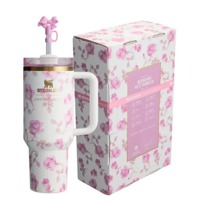 Ribbon Rosa LoveShackFancy Stanley White Cup 40 oz